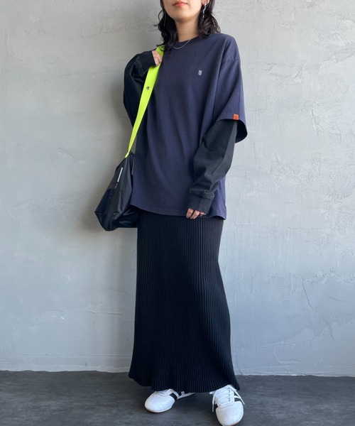 tシャツ 「UNIVERSAL OVERALL/ユニバーサルオーバーオール」 別注 フェイクレイヤード ロングスリーブTシャツ レディース メンズ UNIVERSAL OVERALL tシャツ 「UNIVERSAL OVERALL/ユニバーサル