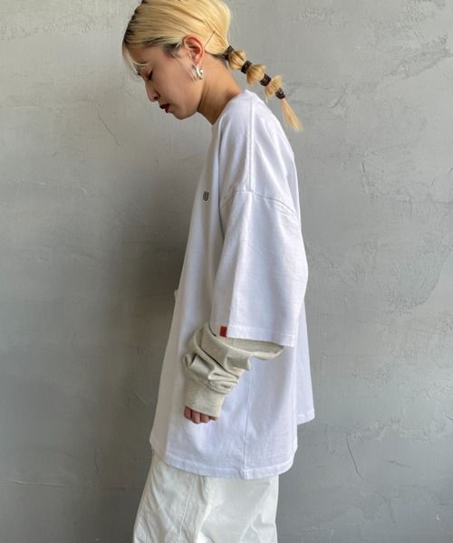 tシャツ 「UNIVERSAL OVERALL/ユニバーサルオーバーオール」 別注 フェイクレイヤード ロングスリーブTシャツ レディース メンズ UNIVERSAL OVERALL tシャツ 「UNIVERSAL OVERALL/ユニバーサル