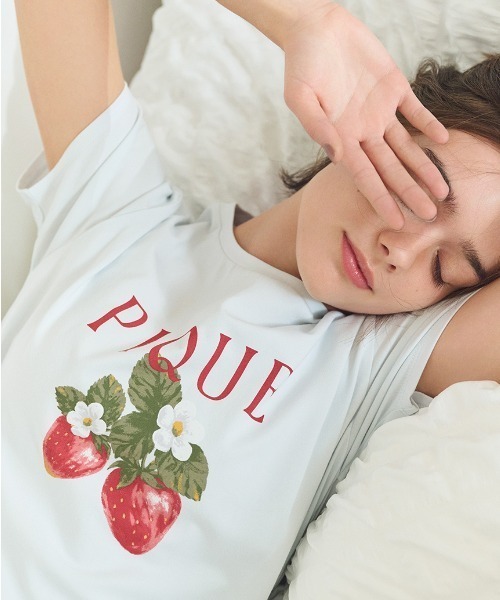 gelato pique パジャマ ルームウェア いちごワンポイントTシャツ
