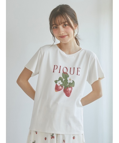 ジェラートピケ gelato pique ルームウェア ソーダフロート いちご gelato pique cafe(ジェラート ピケ カフェ)】旬のいちごを使用