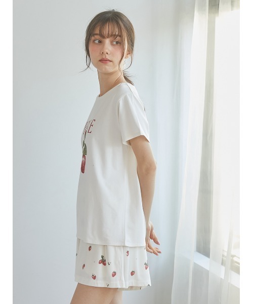 gelato pique パジャマ ルームウェア いちごワンポイントTシャツ