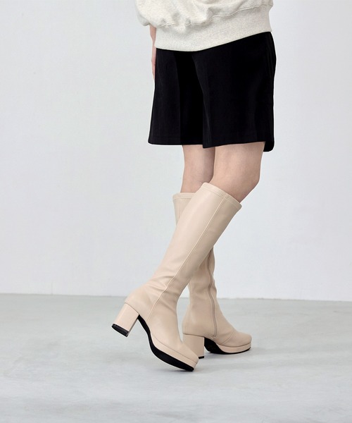 「menue」 ロングブーツ S ブラック レディース_画像9