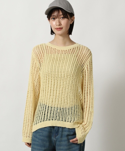LAKOLE（ラコレ） ニット セーター メッシュニットプルオーバー
