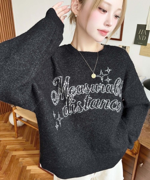 特価❣️Mロゴが可愛いニット新品未使用❣️ moment+ ニット セーター ラインロゴジャガードニットプル