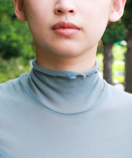 tシャツ HAKUJI / ハクジ  SOFT SHEER HIGH NECK PULLOVER シアー ハイネック プルオーバー レディース HAKUJI tシャツ / ハクジ SOFT SHEER HIGH NECK PULLOVER シアー