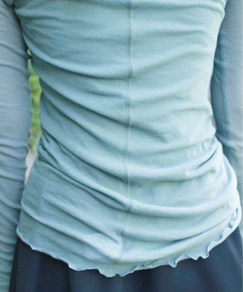 HAKUJI tシャツ / ハクジ SOFT SHEER HIGH NECK PULLOVER シアー