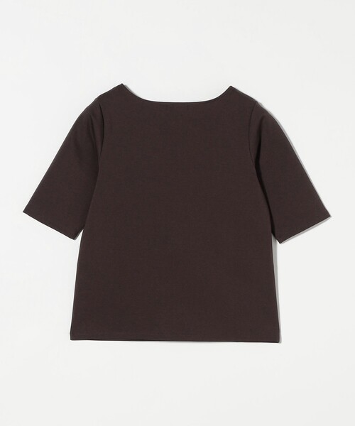 tシャツ 「洗える」スムースリー プルオーバー カットソー レディース green label relaxing tシャツ アシンメトリーネック ポンチ 5分