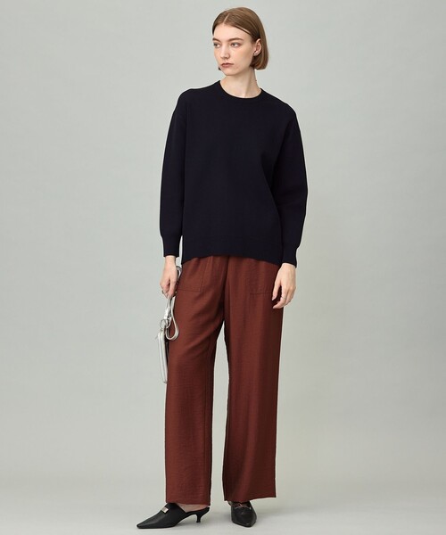 ICB（アイシービー） パンツ ワッシャーツイル ワイドストレートパンツ