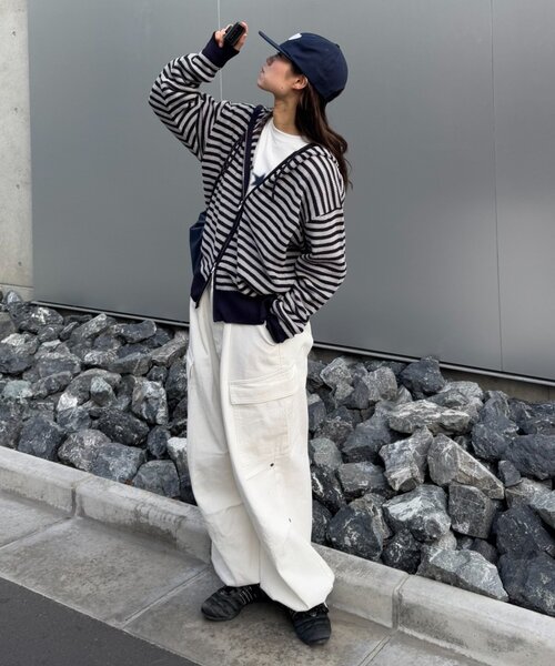 パーカー 「UNISEX」ボーダーメッシュパーカー レディース メンズ CIAOPANIC TYPY パーカー 「UNISEX」麻タッチボーダーメッシュ