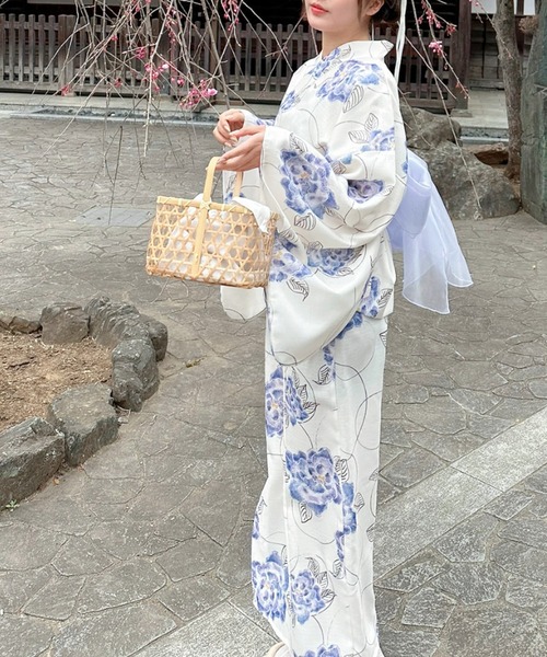 Ada. 浴衣 着付けのいらない 浴衣 3点セット「低身長サイズあり」一夏