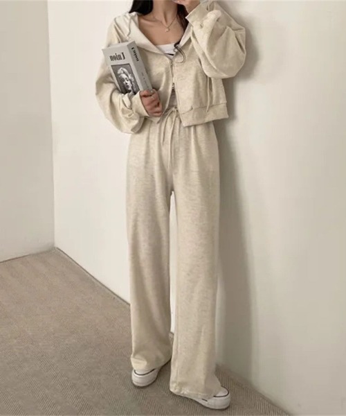 パーカー＆パンツ　セットアップ TFW LETee リラックスパンツ＆ダブルZIPパーカーセットアップ パーカー メンズウェア