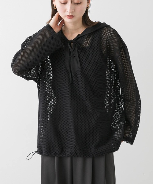 SENSE OF PLACE by URBAN RESEARCH フーデットメッシュトップ