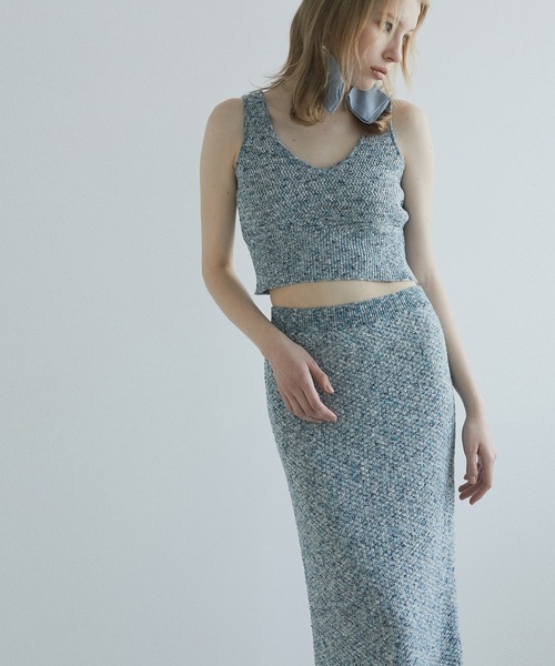 LE CIEL BLEU（ルシェルブルー） スカート ツイードメランジニット
