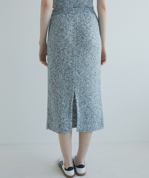 スカート SHETLAND KNIT SKIRT LE CIEL BLEU スカート ツイードメランジニットスカート / Tweed