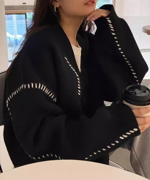 Vipoa」 ニットカーディガン FREE ブラック レディース : ZOZOTOWN