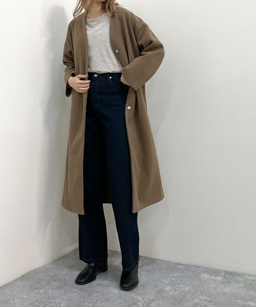 「archives」 チェスターコート MEDIUM グレイッシュベージュ レディース_画像2