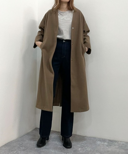 「archives」 チェスターコート MEDIUM グレイッシュベージュ レディース_画像3