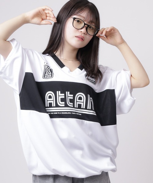 tシャツ 「84」ユニフォームデザイン カットメッシュ 切替 Vネック