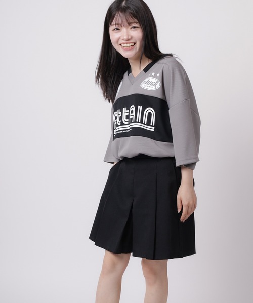 tシャツ 「84」ユニフォームデザイン カットメッシュ 切替 Vネック