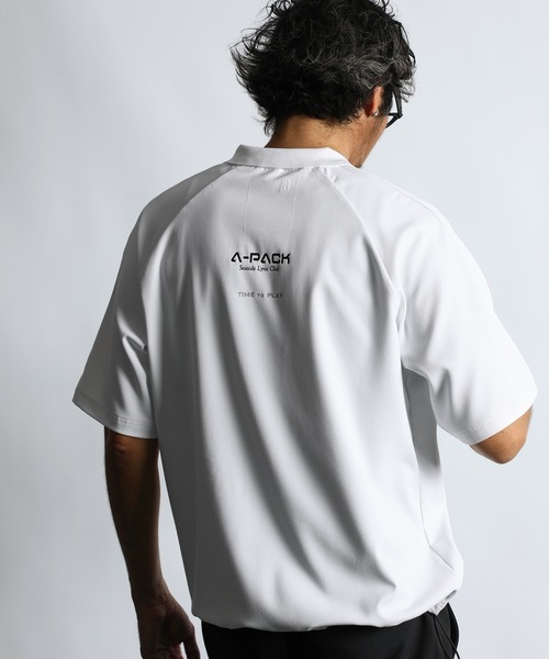 ポロシャツ 「BLACK LABEL」”A-PACK” TECH POLO：吸水速乾 接触冷感 UVカット テックポロ メンズの画像