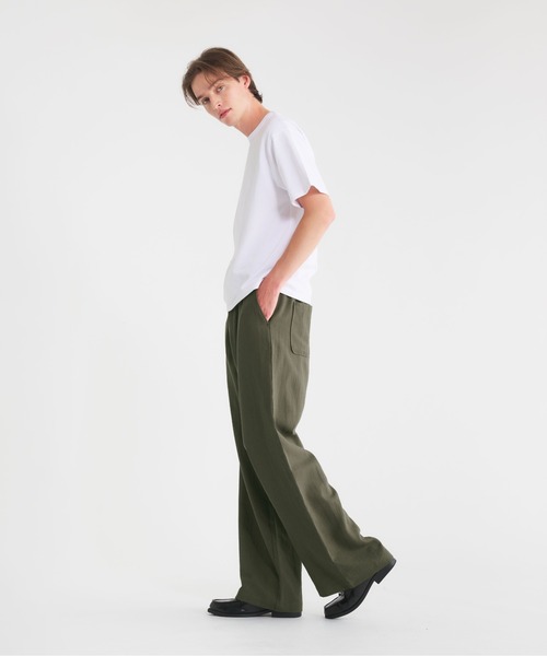 Regen Glanz パンツ linen cotton straight easy pants/リネンコットン