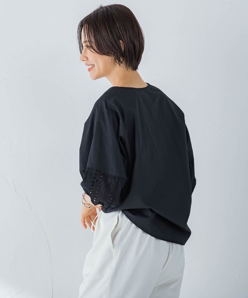 「LAUTREAMONT」 7分袖ブラウス 11号 ブラック レディース