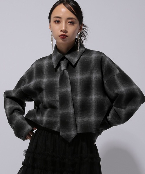 「HARE」 長袖ネルシャツ FREE ブラック レディース