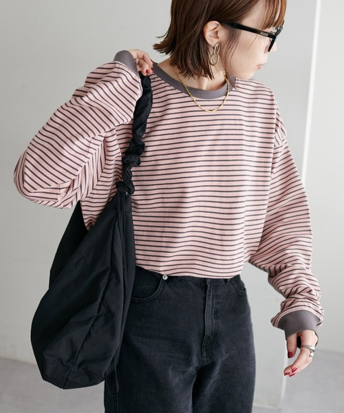 Discoat 「DISCOAT」 長袖カットソー MEDIUM ピンク レディース
