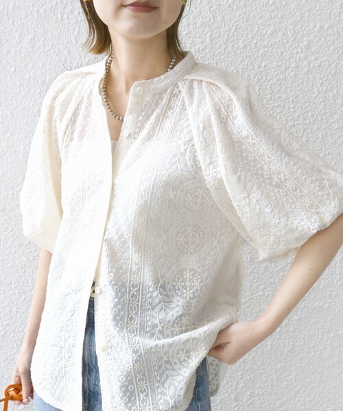 「Plage」 7分袖ブラウス - ホワイト レディース 楽天市場】シフォンブラウス 7分袖 七分袖 レディース シフォン
