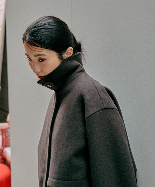 GLOBAL WORK（グローバルワーク） ステンカラーコート コート ウール