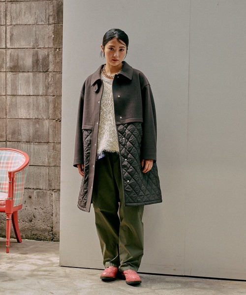 GLOBAL WORK（グローバルワーク） ステンカラーコート コート ウール