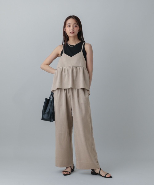 ⚠️さゆり7/15まで【MATINEE】リネンライクサロペ GLOBAL WORK サロペット オーバーオール MATINEE LINE/リネン