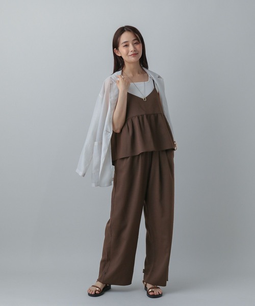 ⚠️さゆり7/15まで【MATINEE】リネンライクサロペ GLOBAL WORK サロペット オーバーオール MATINEE LINE/リネン