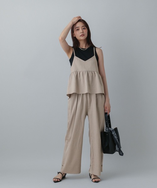 ⭐︎新品未使用⭐︎ GLOBAL WORKリネンライクサロペ GLOBAL WORK サロペット オーバーオール MATINEE LINE/リネン