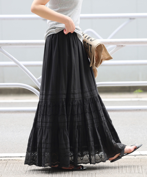 未使用タグ付きJOURNAL STANDARD relume ロングスカート JOURNAL STANDARD relume スカート 「WEB限定再入荷！」刺繍が