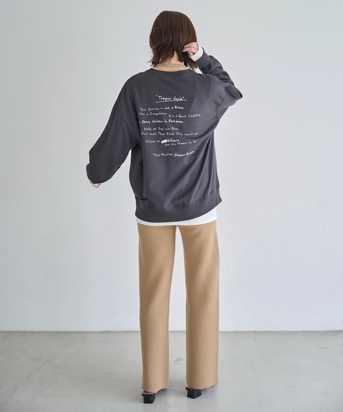 MARRY ME 刺繍トレーナー 黒 MinoriTY（マイノリティ） オーバーサイズ トレーナー メンズ 裏起毛