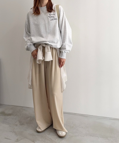 meilmada トレーナー スウェット メッセージロゴ刺繍スウェット