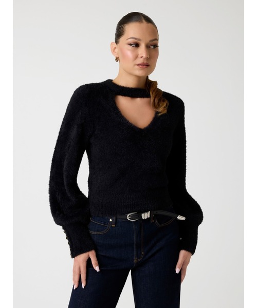 GUESS（ゲス） ニット セーター Long Sleeves Mn Yuki Fuz Cut-Out 