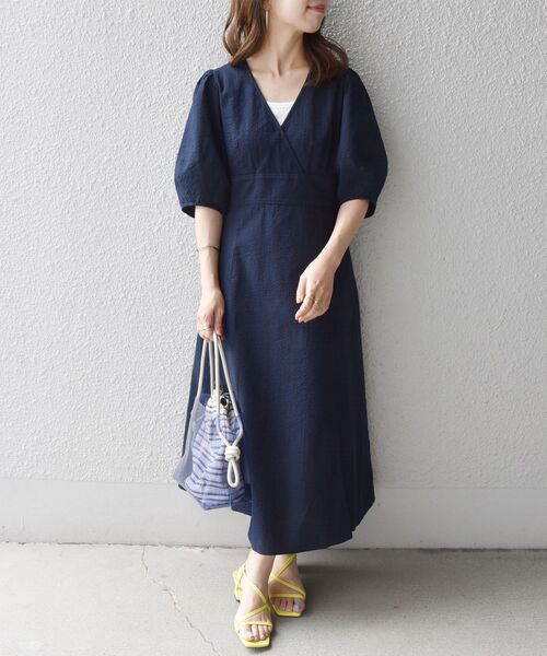 【新品！】SHIPS any　ネイビー 半袖 シャツワンピース SHIPS any 「SHIPS any」 半袖ワンピース ONE SIZE ネイビー