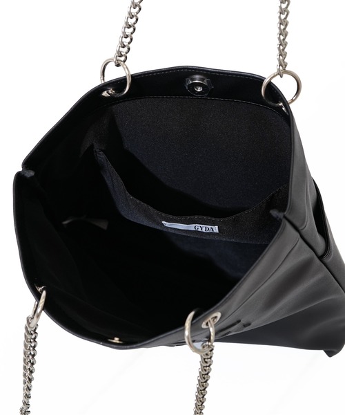 GYDA ブラック バッグ GYDA（ジェイダ） トートバッグ タテ型チェーントートバッグ A4サイズ