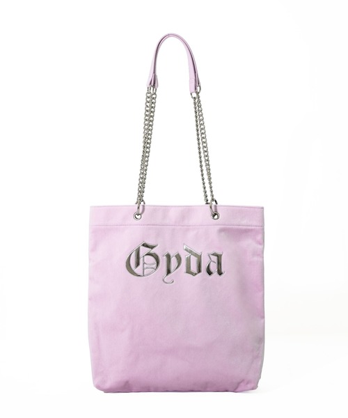 GYDA ノベルティ バッグ　トートバッグ　ビジューチェーンショルダー GYDA ジェイダ トートバッグ チェーン タテ型 フェイクレザー ブラック