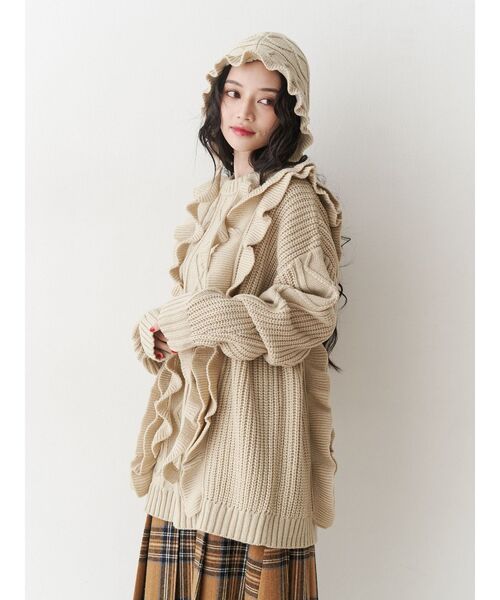 jouetie（ジュエティ） ニット セーター フリルケーブルニット