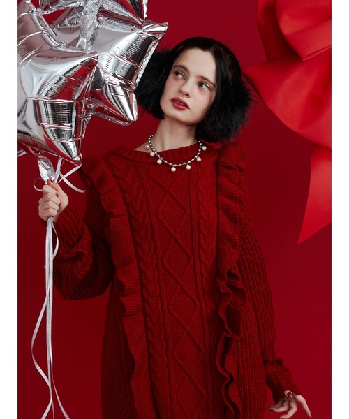 jouetie（ジュエティ） ニット セーター フリルケーブルニット