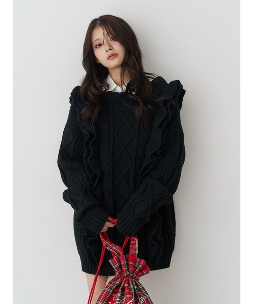 jouetie（ジュエティ） ニット セーター フリルケーブルニット