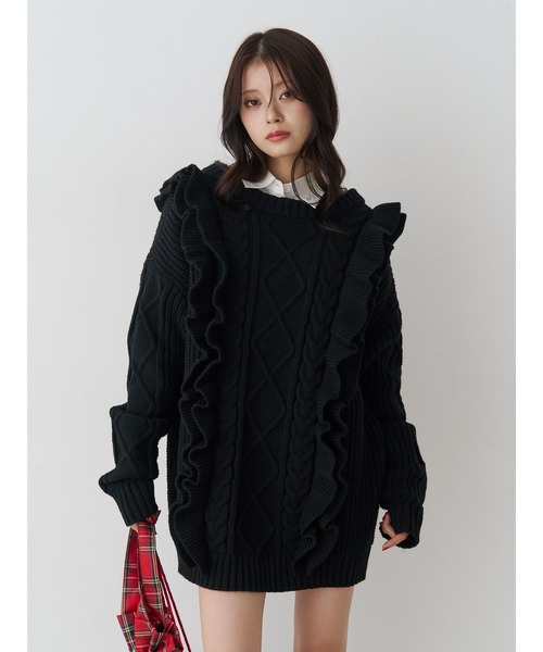 jouetie（ジュエティ） ニット セーター フリルケーブルニット