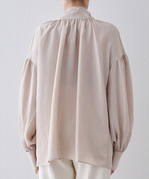 美品 Whim Gazette シアーボウブラウス ブルーストライプ Whim Gazette