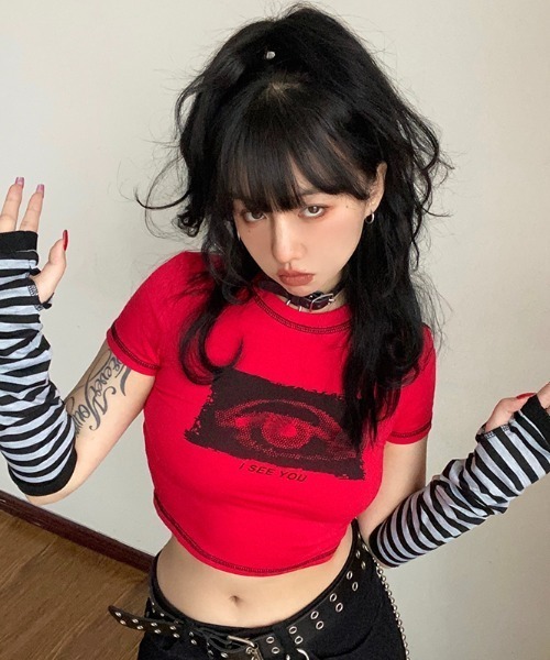 「.KOM」 半袖Tシャツ FREE レッド レディース_画像3