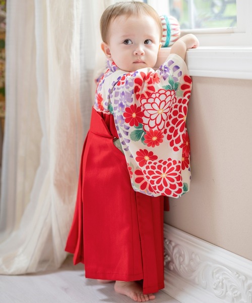着物 ベビー袴ワンピース キッズ 子供 女の子