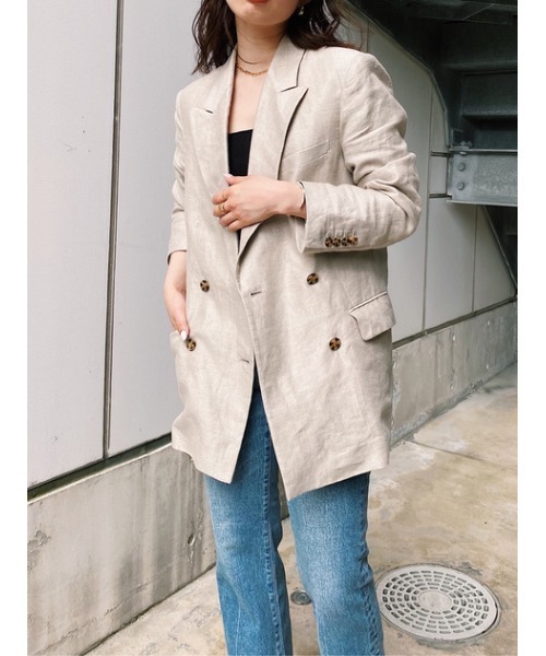 「THROW by SLY」 テーラードジャケット 1 アイボリー レディース_画像3