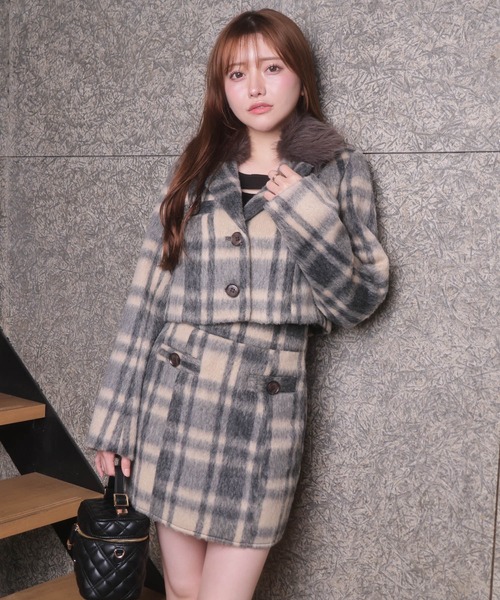 LIP SERVICE（リップサービス） コート アウター ファーカラーシャギー